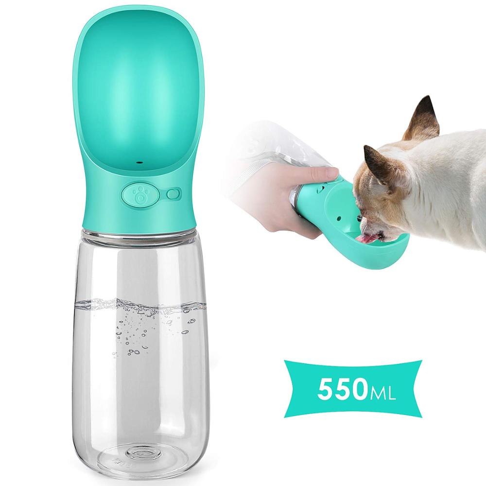 550ml Portable Pet Water Bottle Dog Water Cup Durable PC Dog Water Dispenser Pet Travel Water Bottle Blue., Size: 27